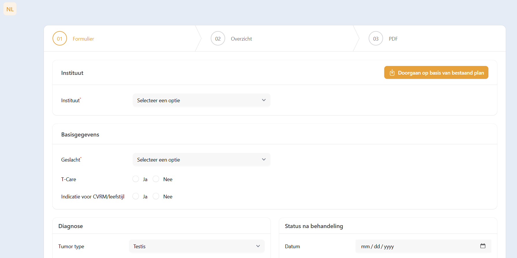 Screenshot Nazorgplan